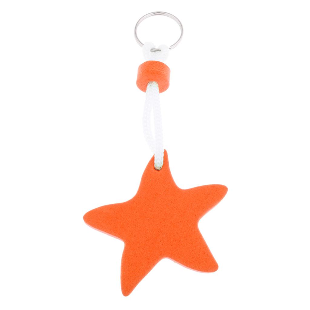 Yacht Sailing Boating Floating Key Ring Star Shaped Keyring Key Chain Orange