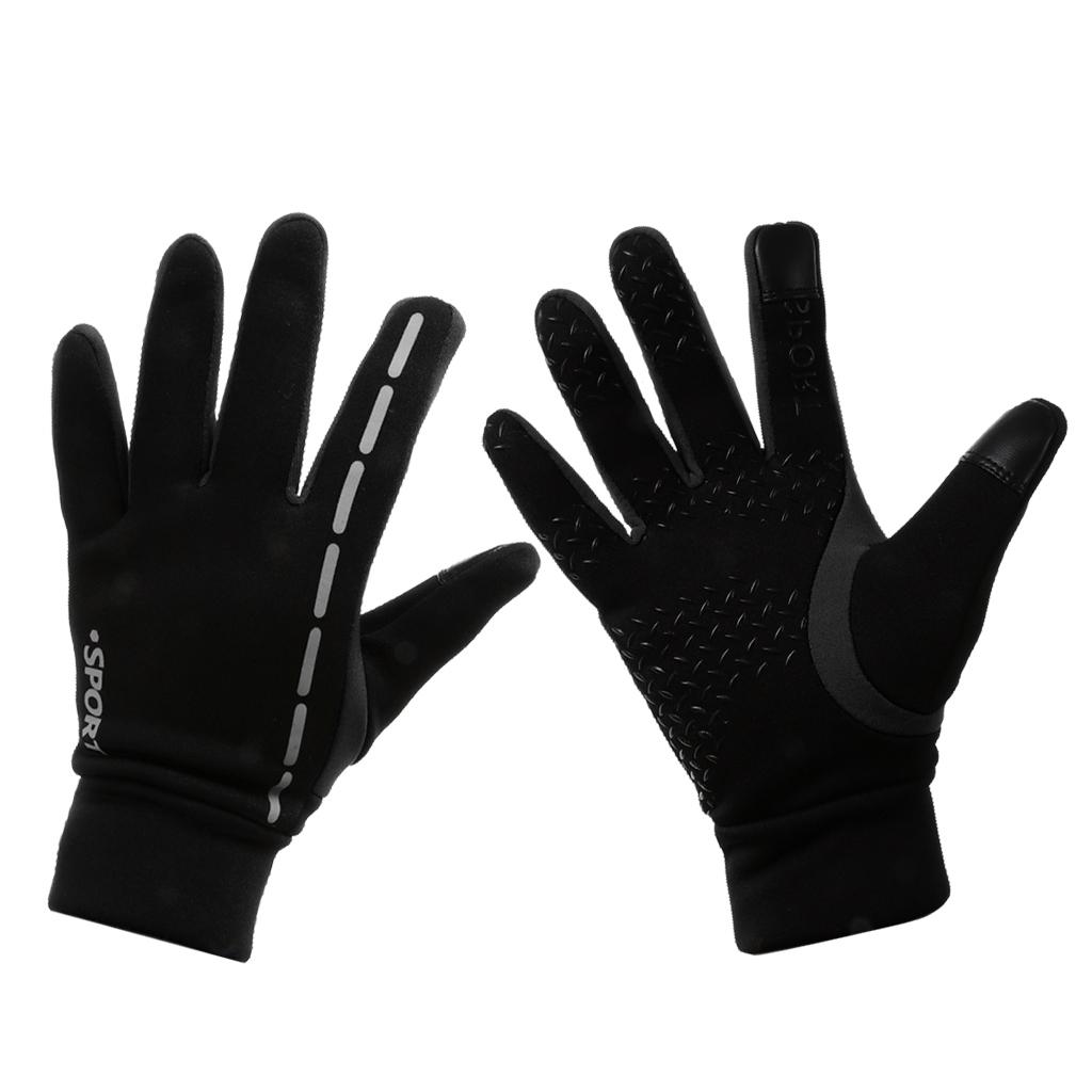 Cycling Full Finger Gloves - Waterproof, Windproof, Touch Screen M Black