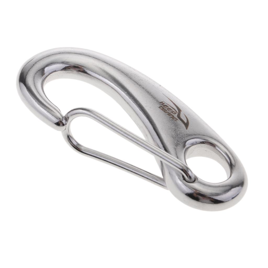 Scuba Dive Stainless Steel Egg Shaped Quick Link Carabiner Clip Snap Hook 2" 