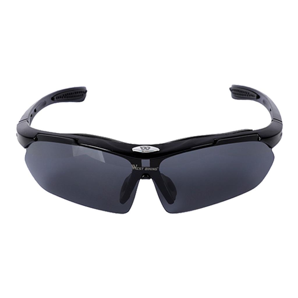 Cycling Glasses Sports Fishing UV400 Sunglasses Goggles with Case Black