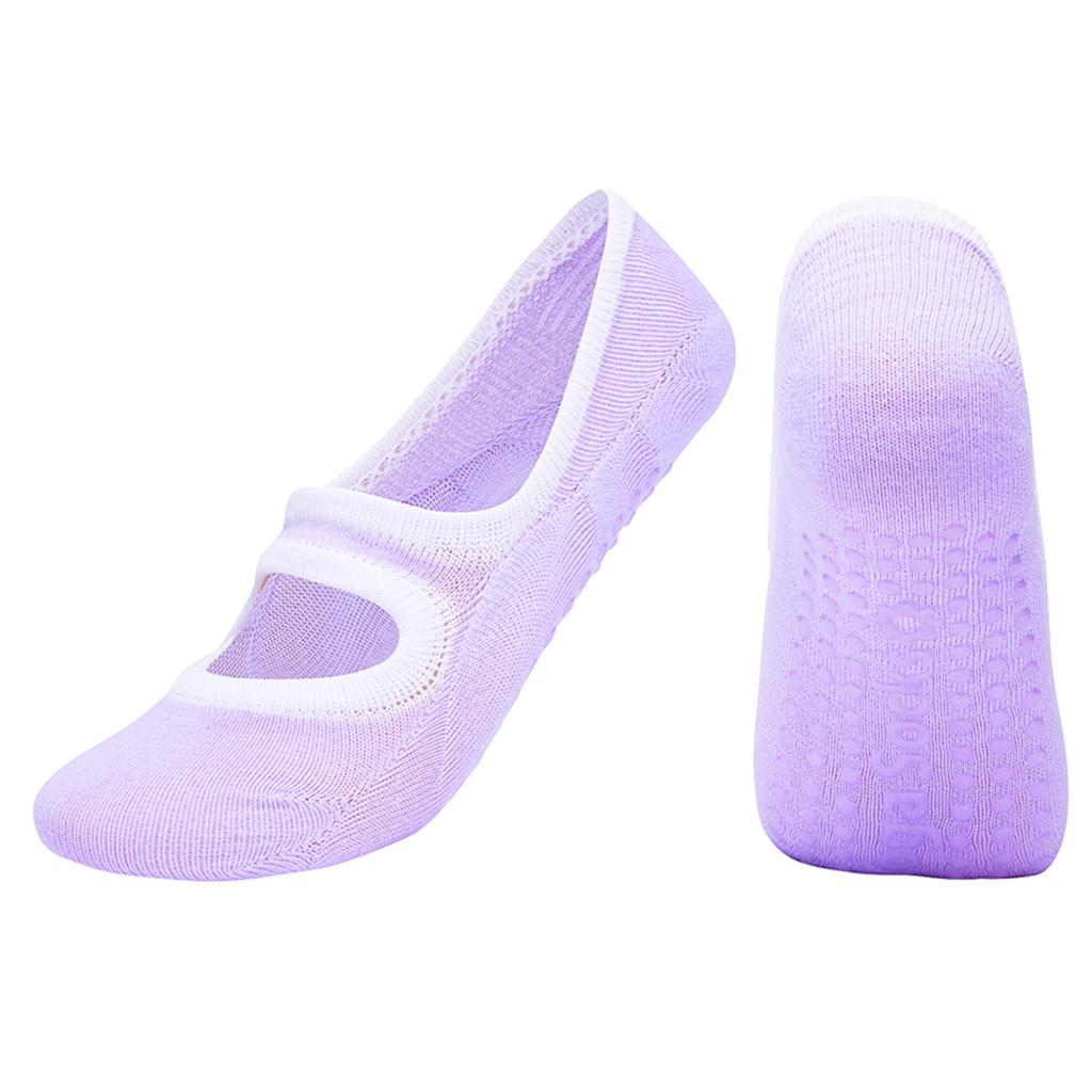 Yoga Socks Women Non Skid Grips Pilates Fitness Ballet Exercise Socks Purple