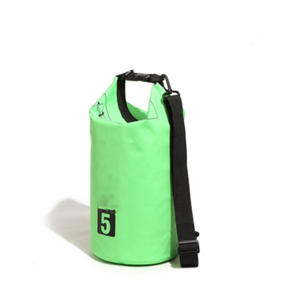 Waterproof Dry Bag Dry Storage Bag Backpack Roll Top Dry Bags Green 5L
