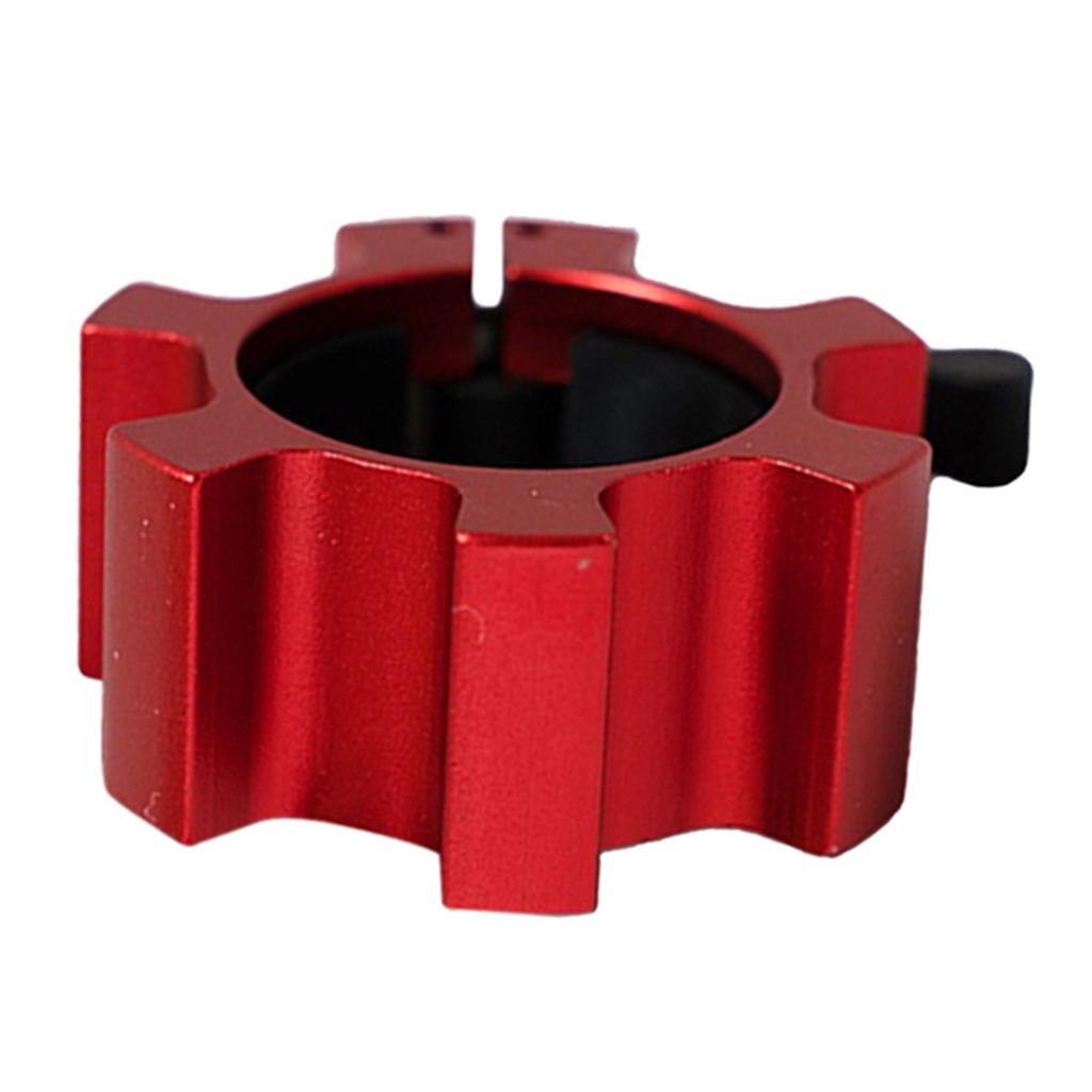 Solid Dumbbell Clamp Collars Barbell Spin Lock Gym Weight Bar Clip Red