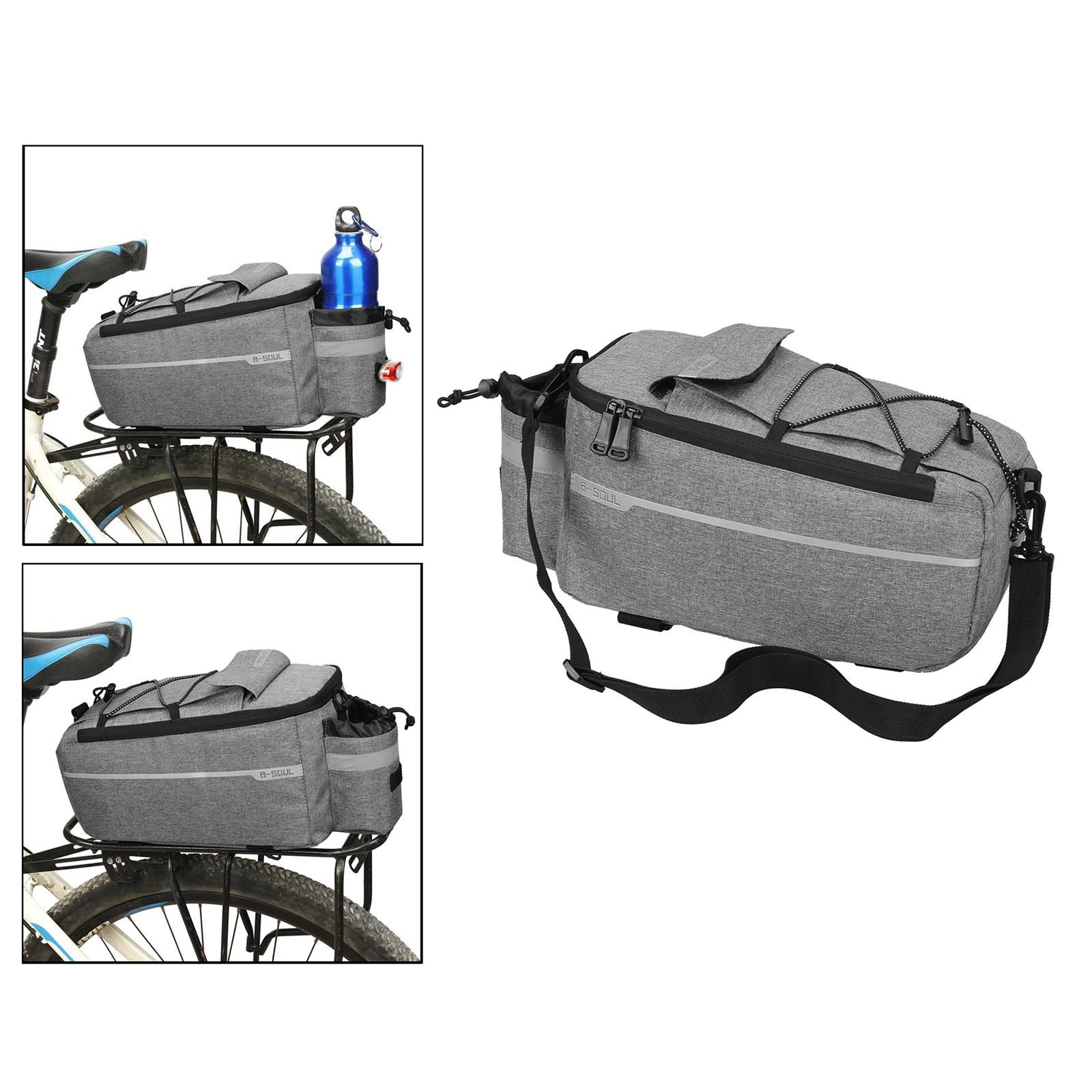 10L Cycle Rear Rack Bicycle Bag Large Capacity Bike Pannier Trunk Bag Gray