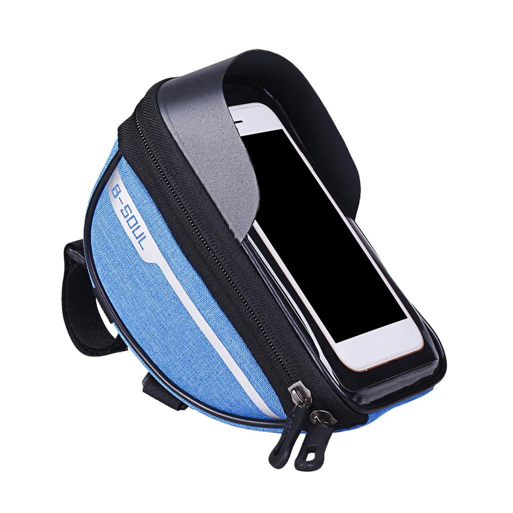 Bicycle Front Frame Bag Cycling Bike Waterproof Phone Holder Case Pack Blue