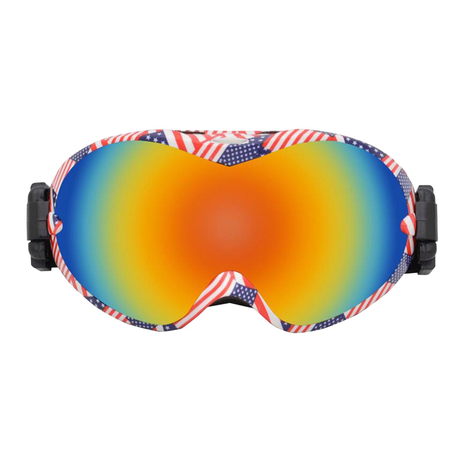 Snow Ski Goggles Anti-fog Lens Snowboard Snowmobile National Flag Frame