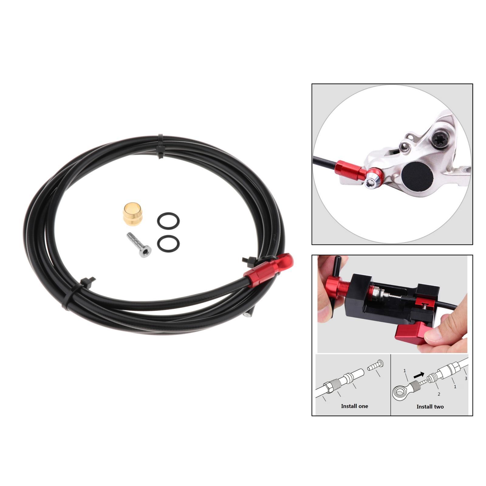 Bicycle Hydraulic Disc Brake Hose Kit with Olive Insert Connector Red