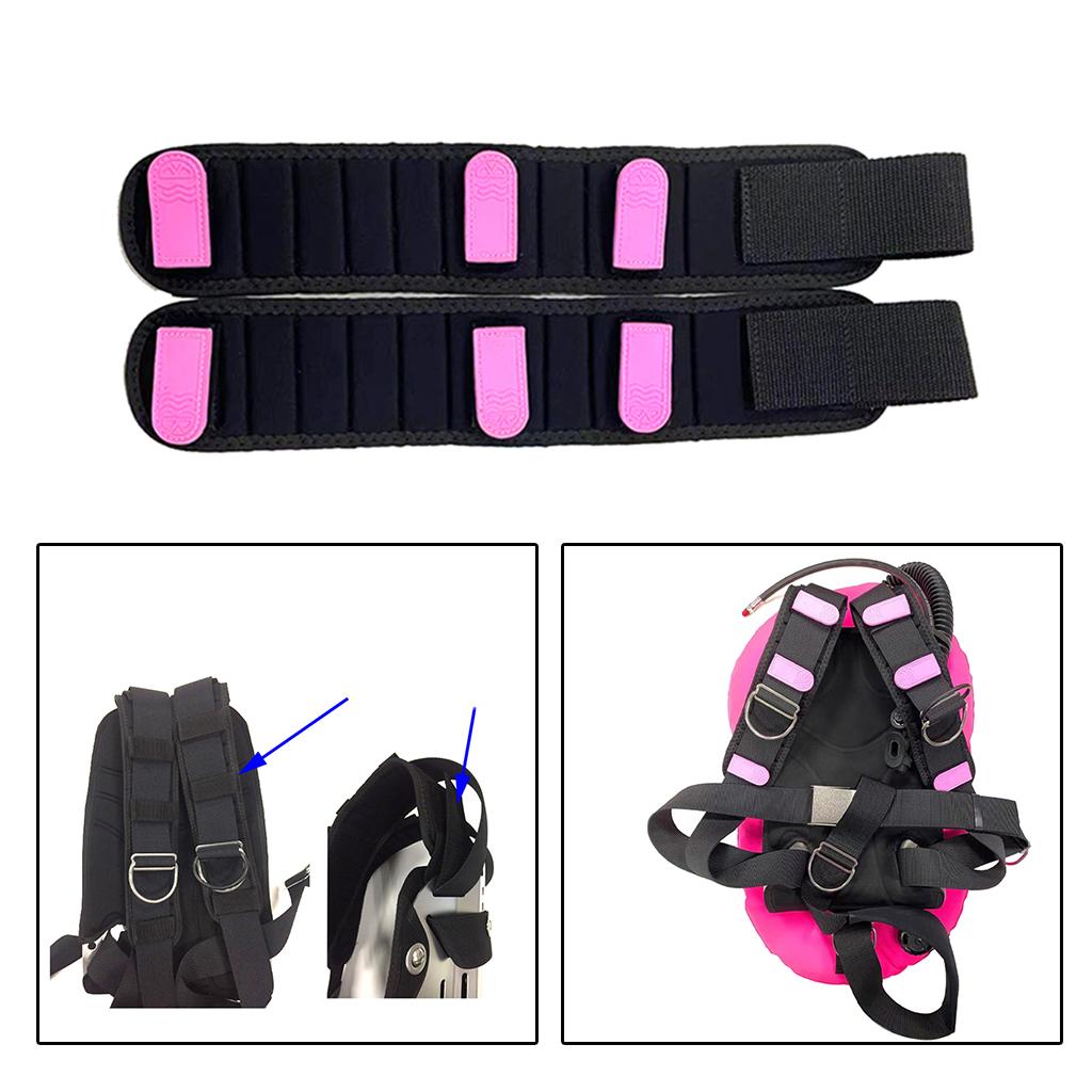 2x Shoulder Strap Pad Durable Padded 38x8cm Cushion Diving Back Plate Pink