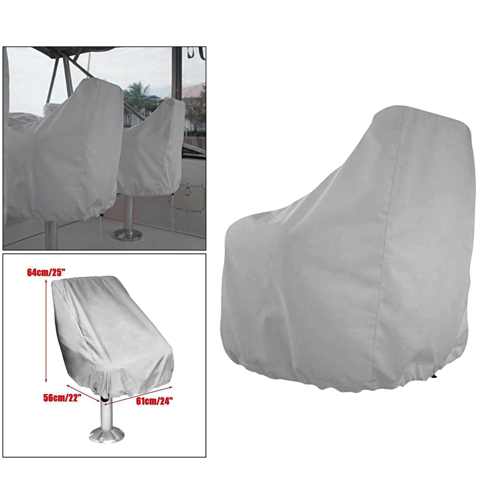 Boat Seat Cover Outdoor Yacht Waterproof Elastic Hem Protection Silver