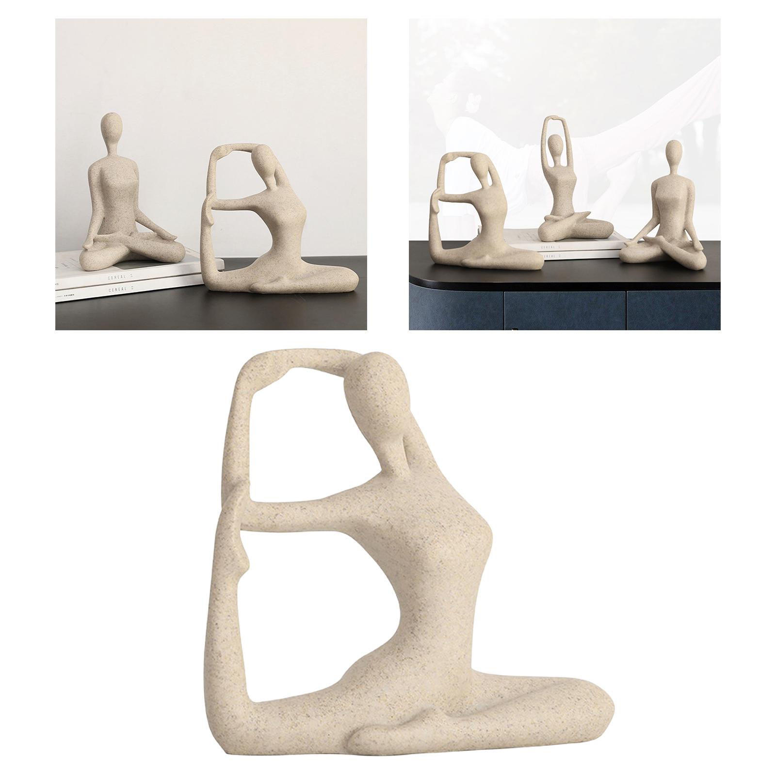 Modernist Yoga Figure Resin Statues And Sculptures Yoga Pose 20x21cm