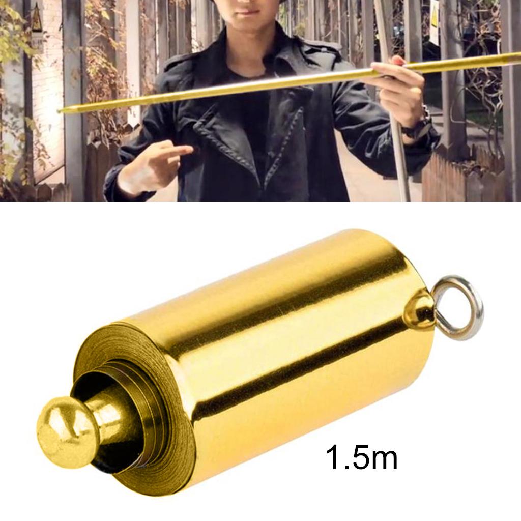 Outdoor Portable Magic Pocket Staff Steel Sport Golden 1.5m