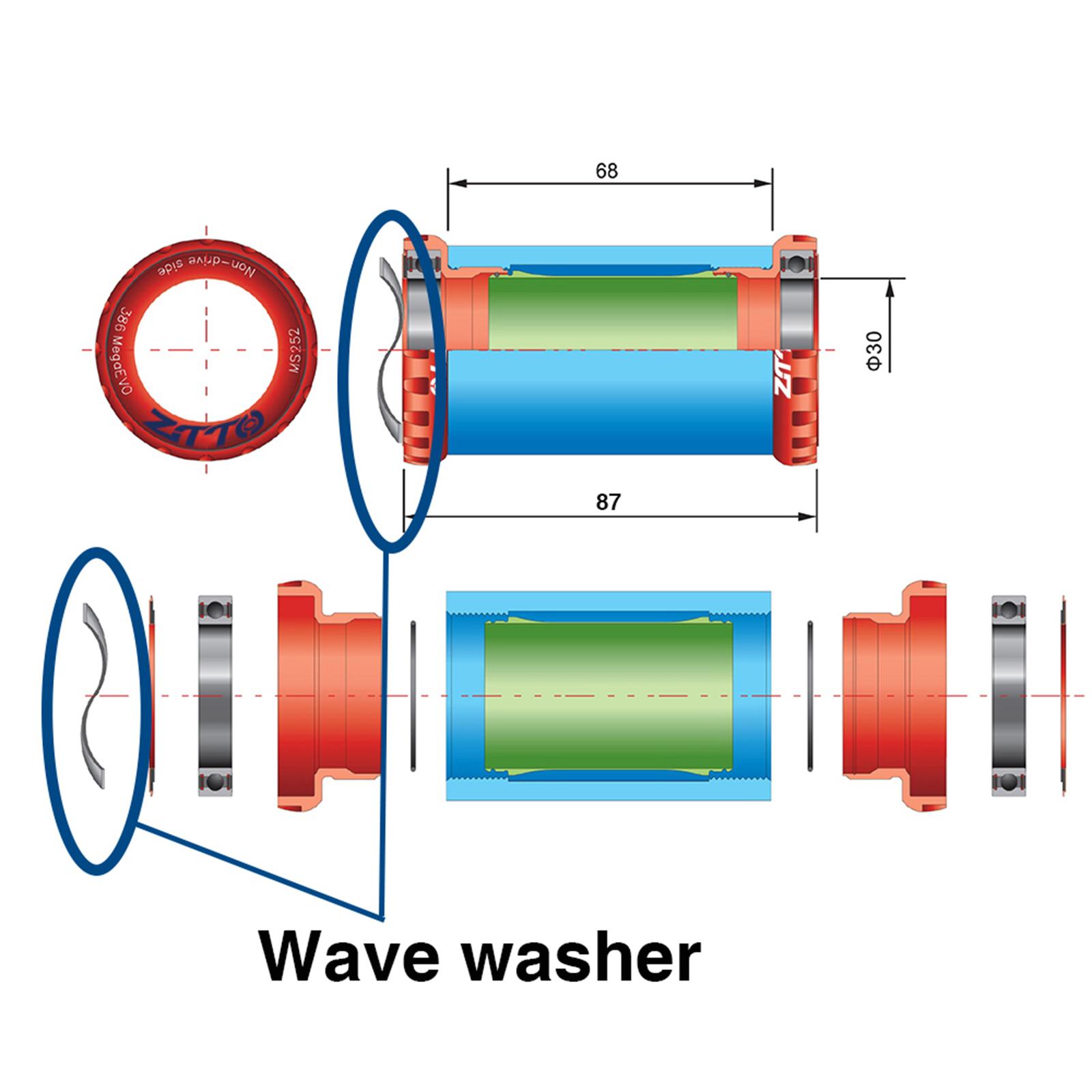 Bike Bottom Bracket Conversion Adapter Wave Washer Bicycle Part GXP Adapter