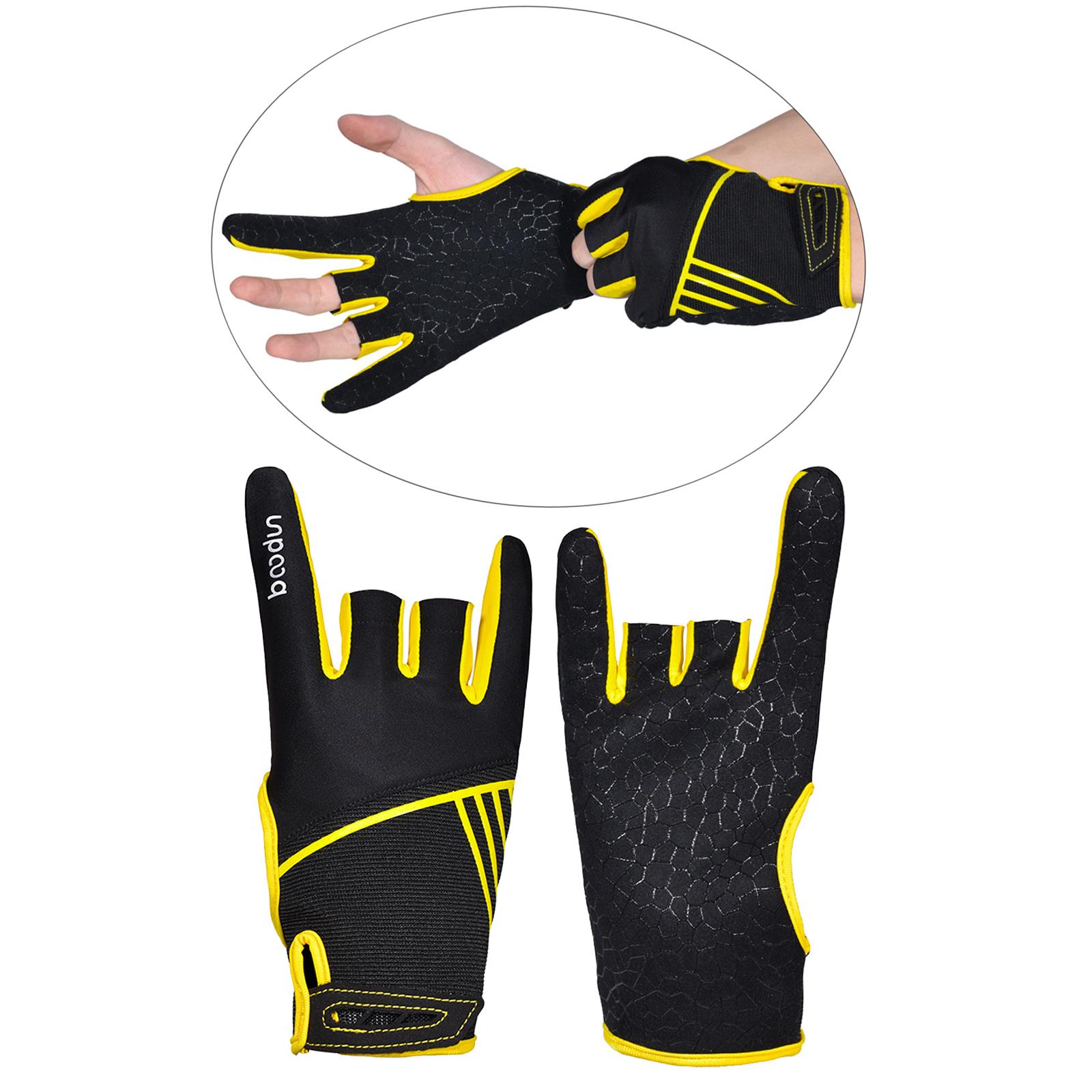 1 Pair Bowling Power Glove Wrist Support Sports Gloves for Men Yellow L XL