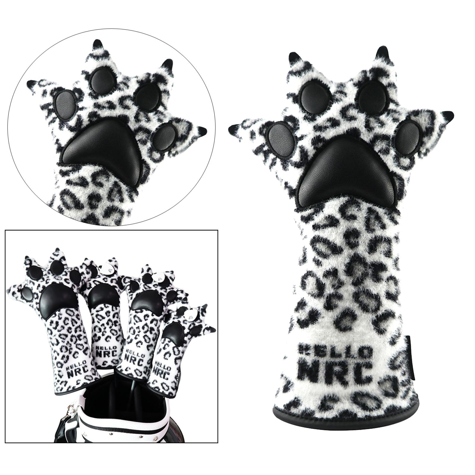 PU Leopard Claw Golf Head Cover Hybrid Driver Club Headcover UT