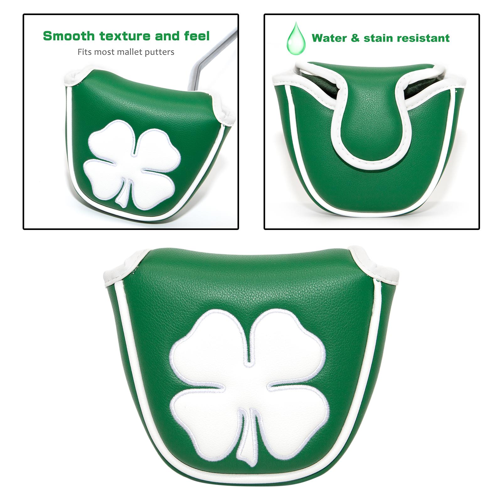 Durable Golf Mallet Putter Cover PU Leather Club Head Cover Magnetic Closure