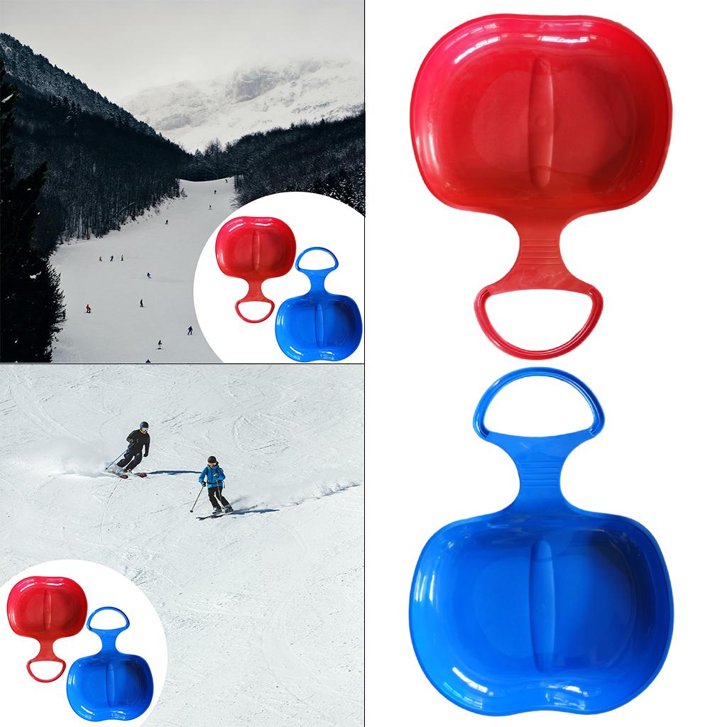 2pcs Snow Sledges Toboggan Downhill Sliding Sledge Sleigh Red Blue