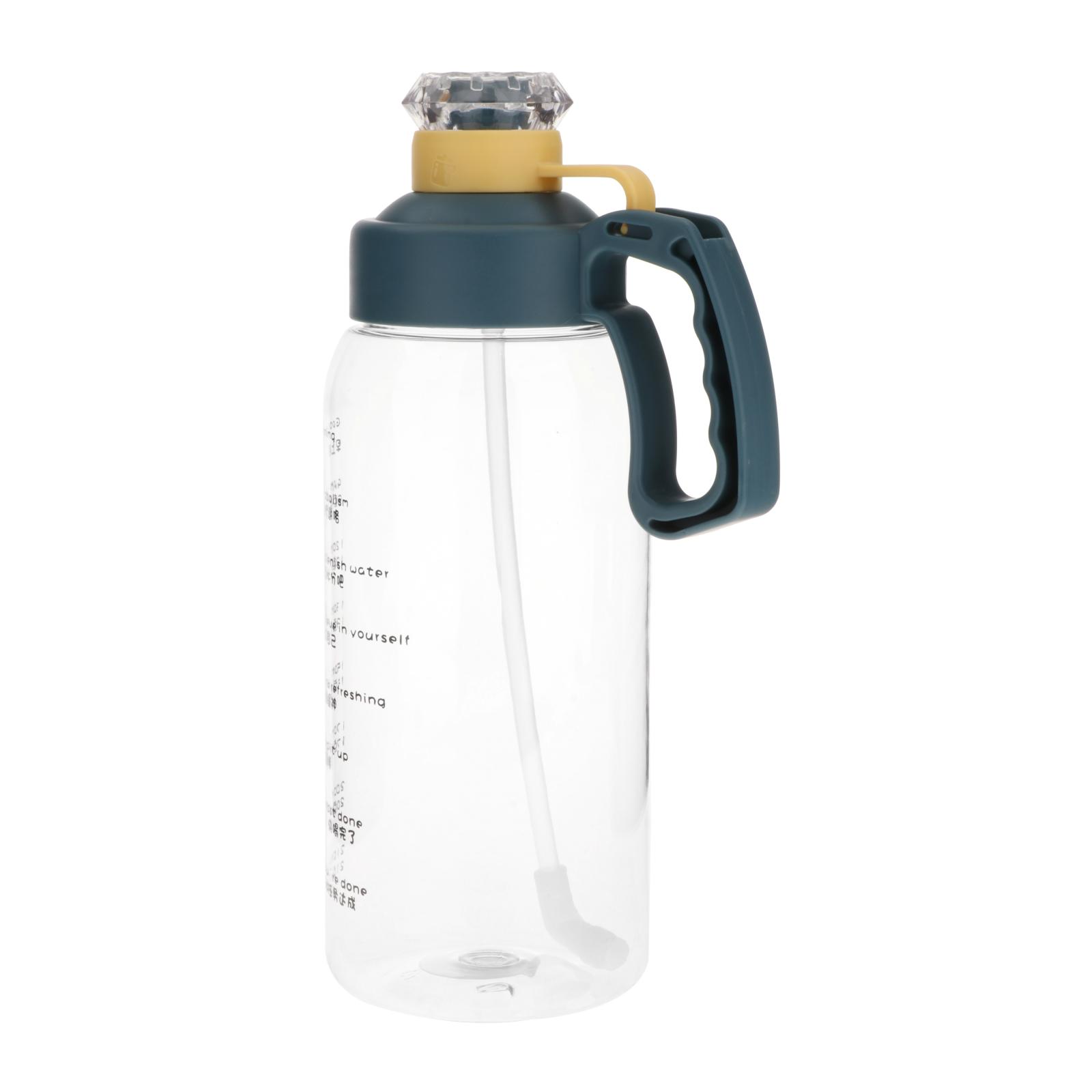 Fitness Sports Water Bottle Portable for Office Transparent Dark Blue