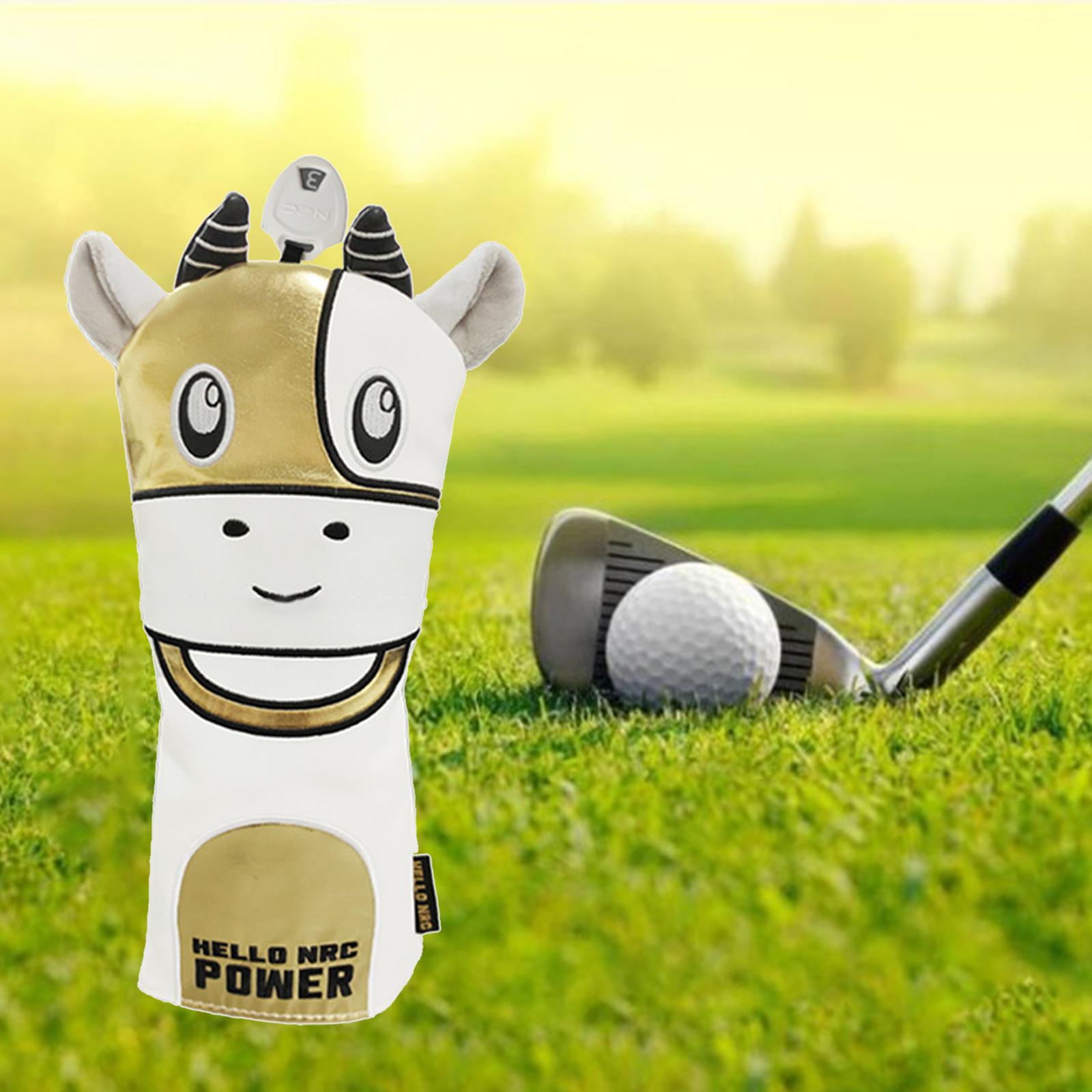 Cow Headcovers Golf Hybrid Driver Covers Water-Proof Headcovers 3 5 Gold