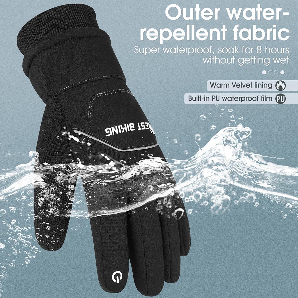 Winter Gloves Warm Windproof Waterproof Thermal Touch Screen Ski Gloves L