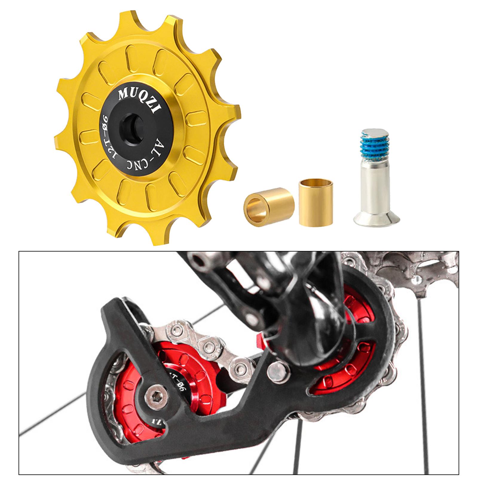 Bike Rear Derailleur Pulley 11T - 17T Jockey Wheel Guide Roller 12T Gold