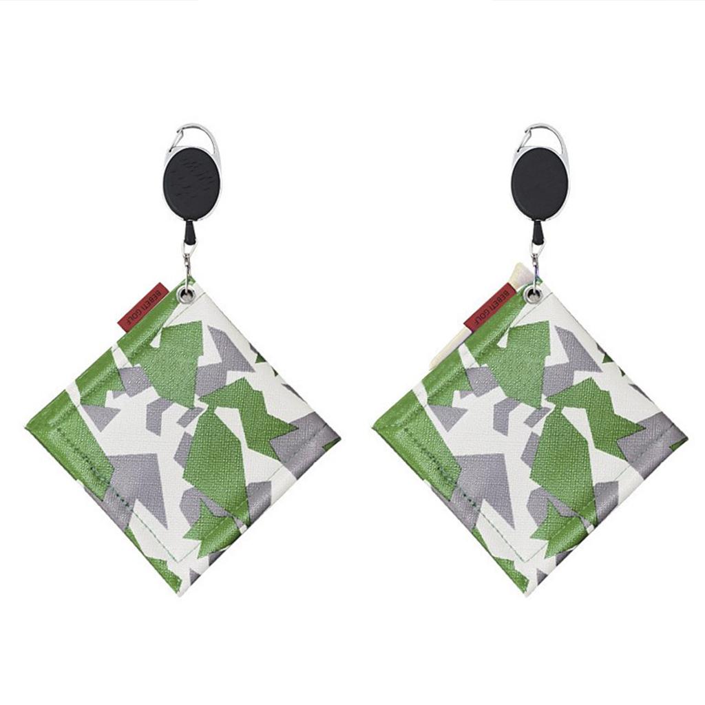 Golf Towel Double-Sided W/ Buckle Club Head Wiping Cloth Cleaning  Green