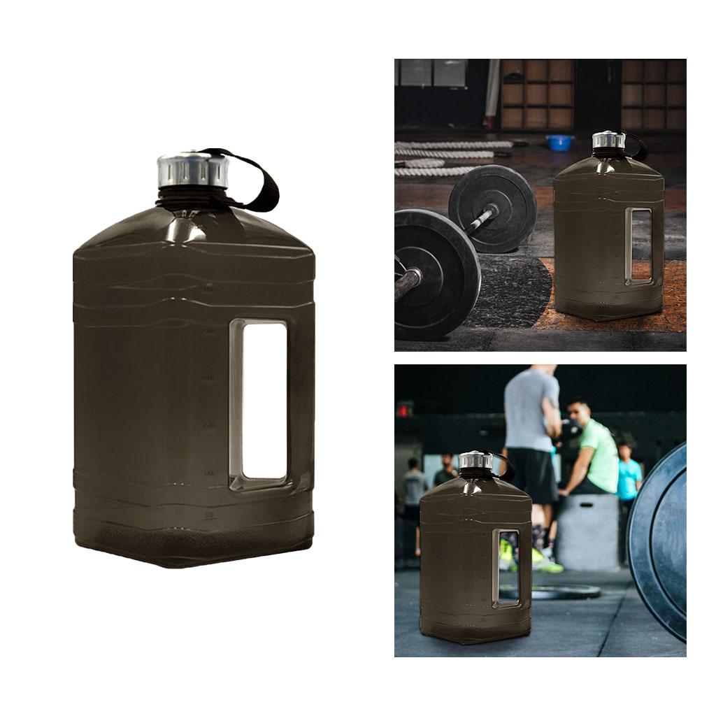 3.8L Large Sports Kettle Water Bottle Jug BPA Free for Running Gym Black