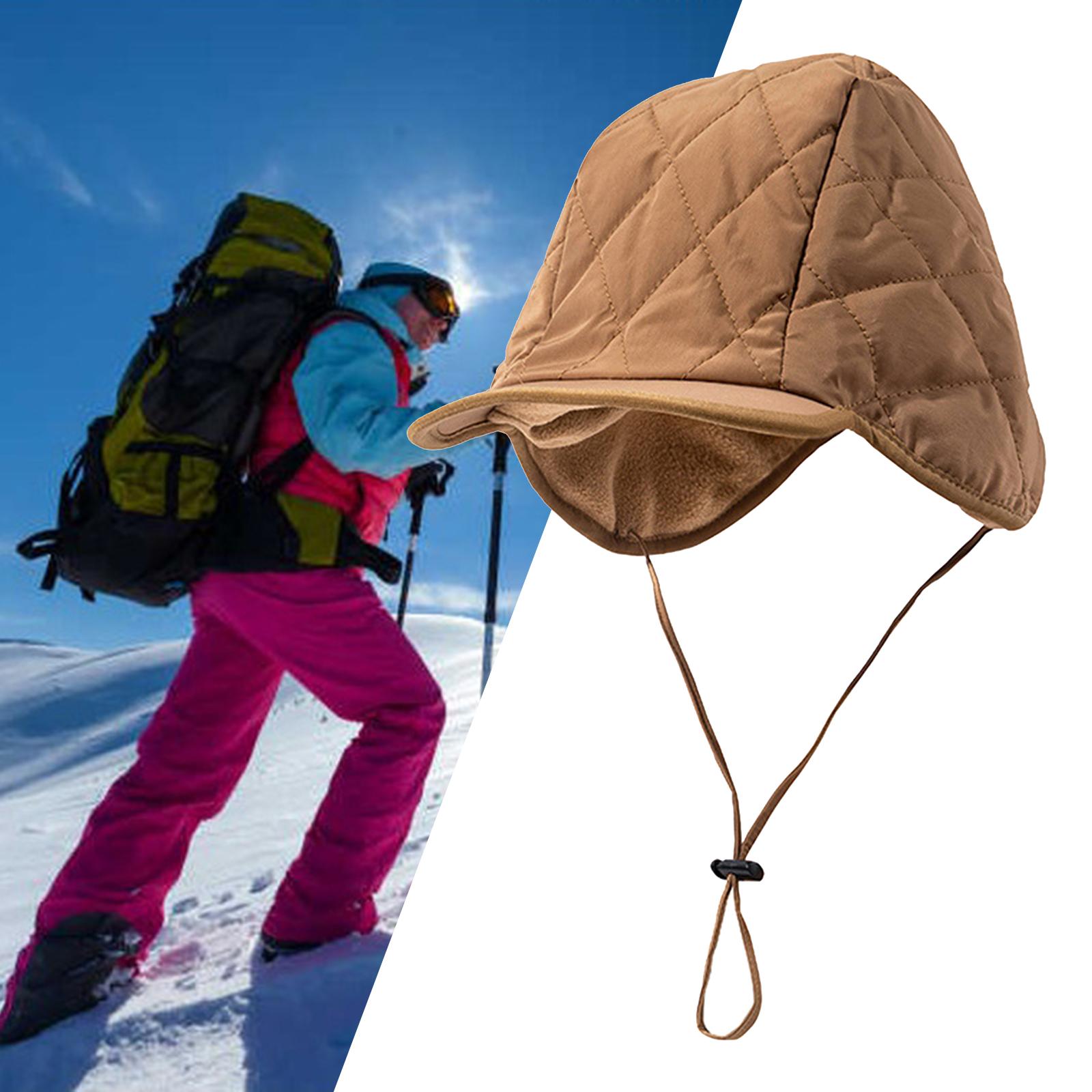 Mens Ladies Winter Ear Trapper Hat Outdoor Windproof Bomber Ski camel