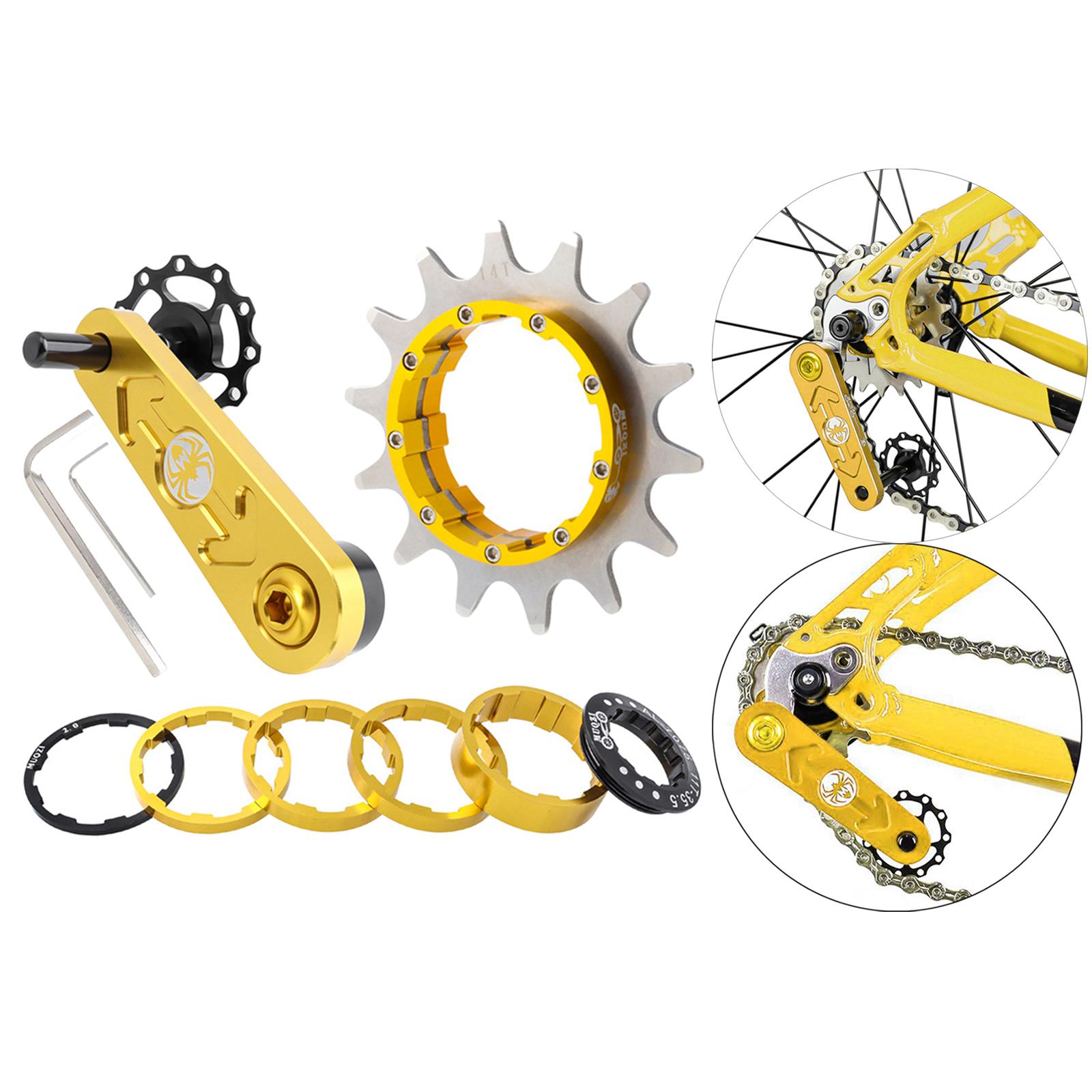 Bike Single Speed Cassette Cog MTB Bicycle Chain Tensioner Golden 14T