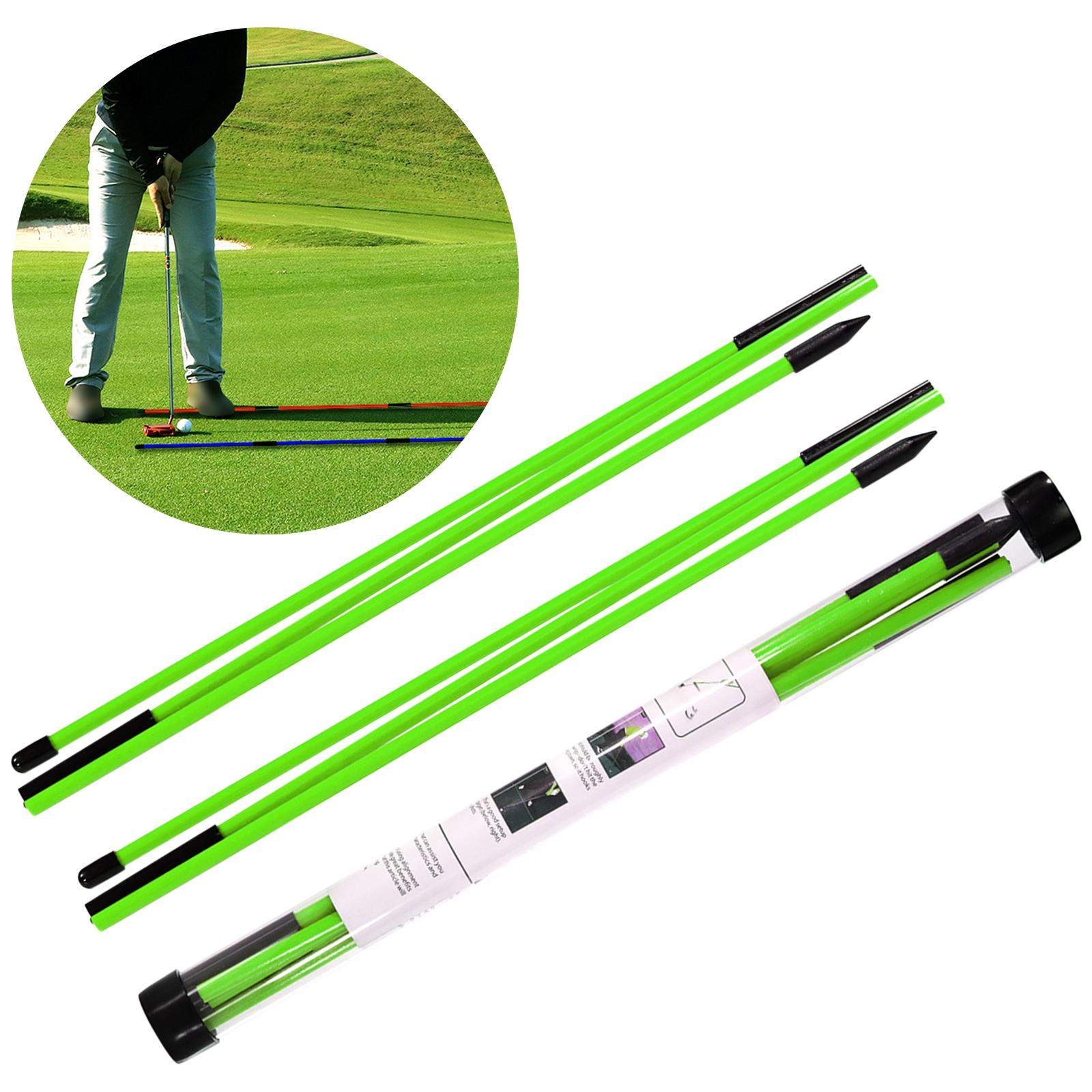 2Pack Golf Alignment Rods Golf Swing Trainer Sticks Golf Training Equipment Green
