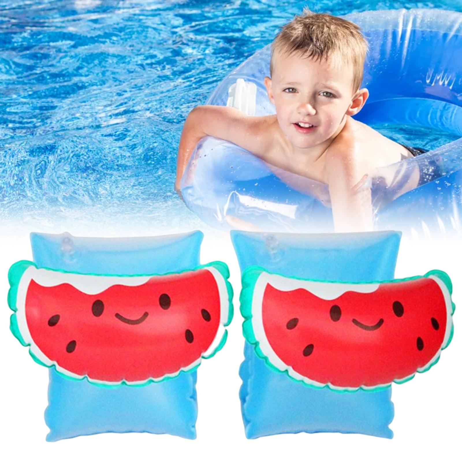 2x Inflatable Armbands for Kids Swim Sleeves Float Floats Child Watermelon