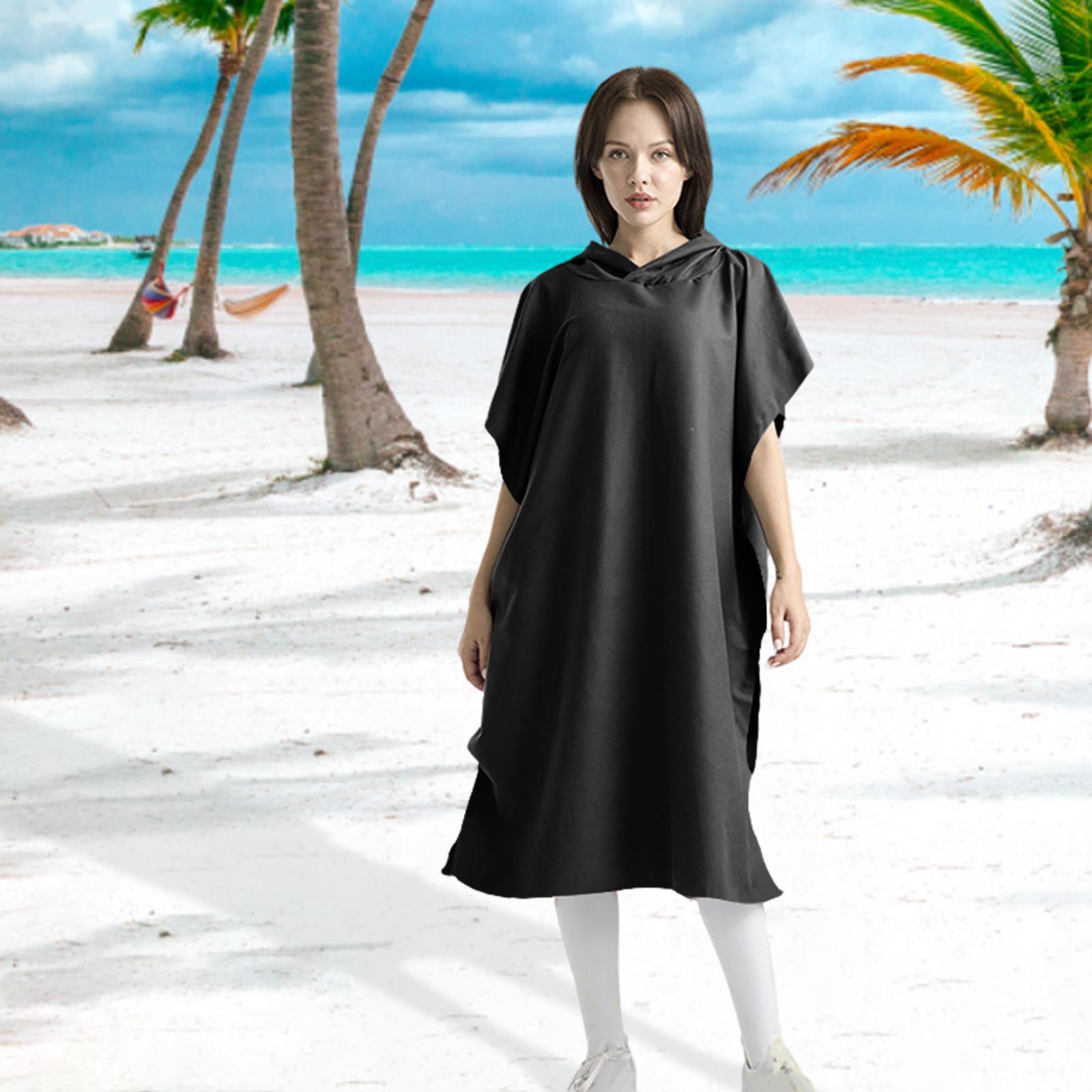 Beach Surf Poncho Quick Dry Bath Sailing Surf Surfers  S Black