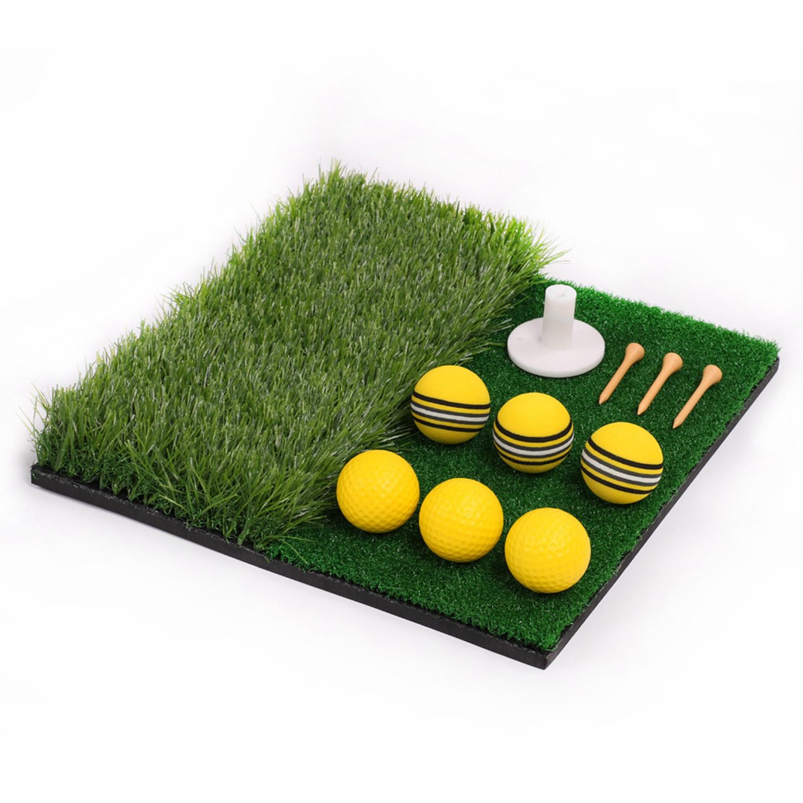 Premium Golf Hitting Pad Set Batting Aid Impact Mat Holder Swing Detection