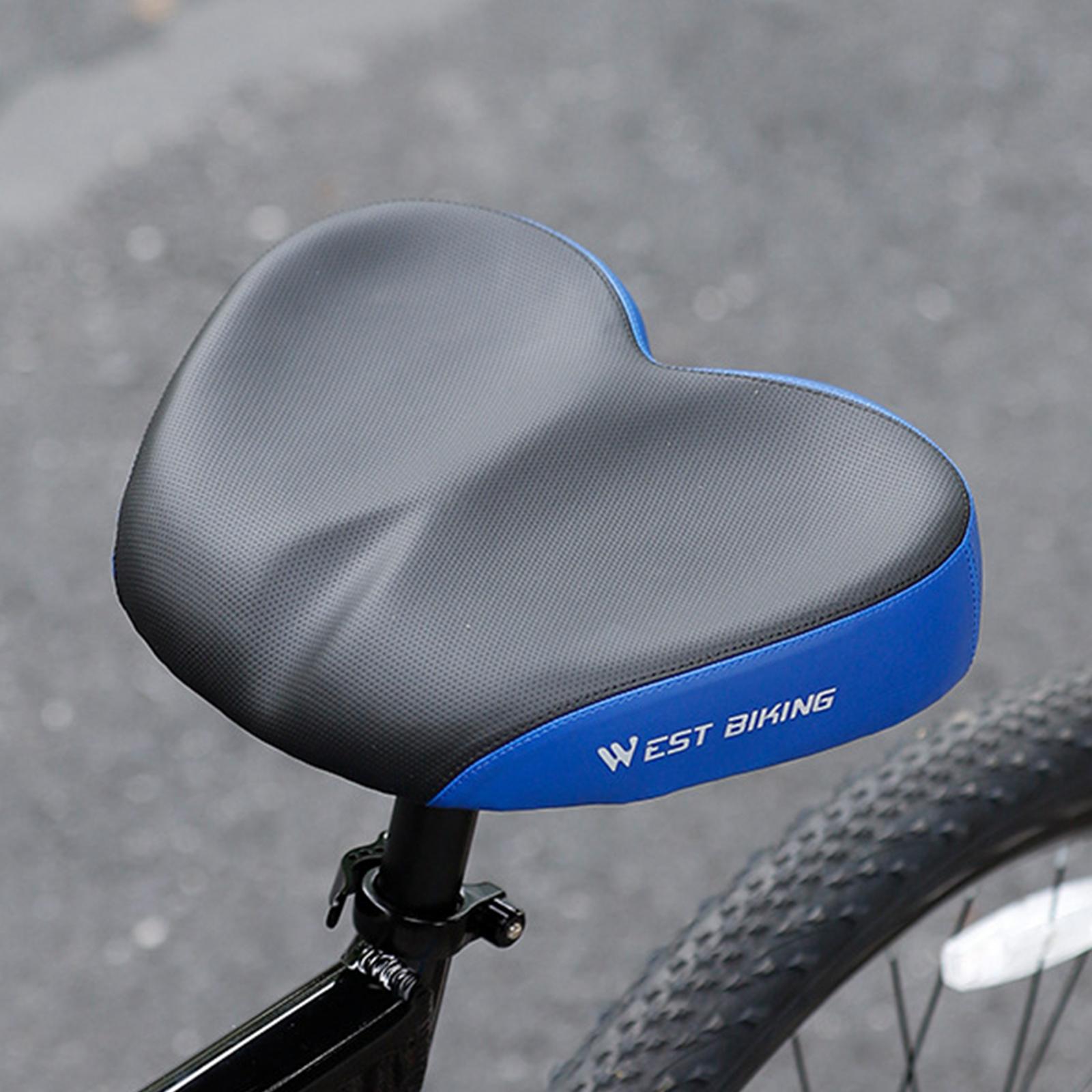 Bicycle Saddle Soft Cushion Pad Widen Thicken Mountain Cycling black blue