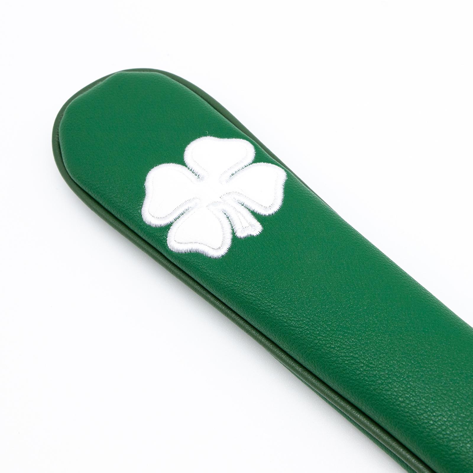 2Pcs Embroidered Leaf Golf Alignment Stick Cover Case Holder PU Leather