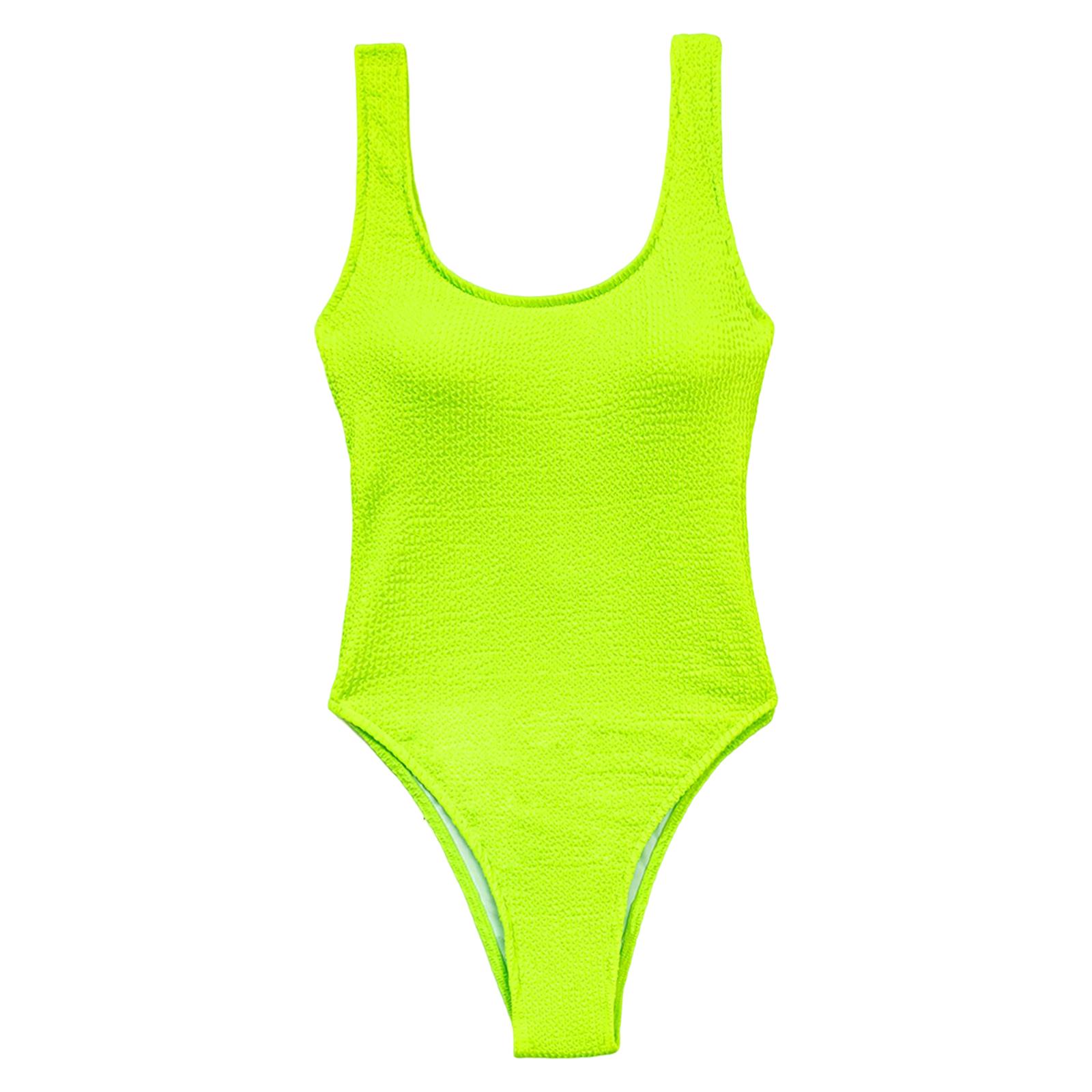 Swimsuit with Chest Pads Beachwear Thong Bathing suits Women S Fluorescent Yellow