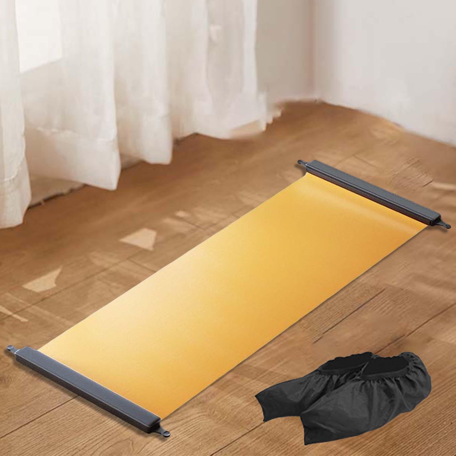 Portable Yoga Sliding Mat with Shoe Cover Workout for Sport Fitness Exercise 50cmx180cm