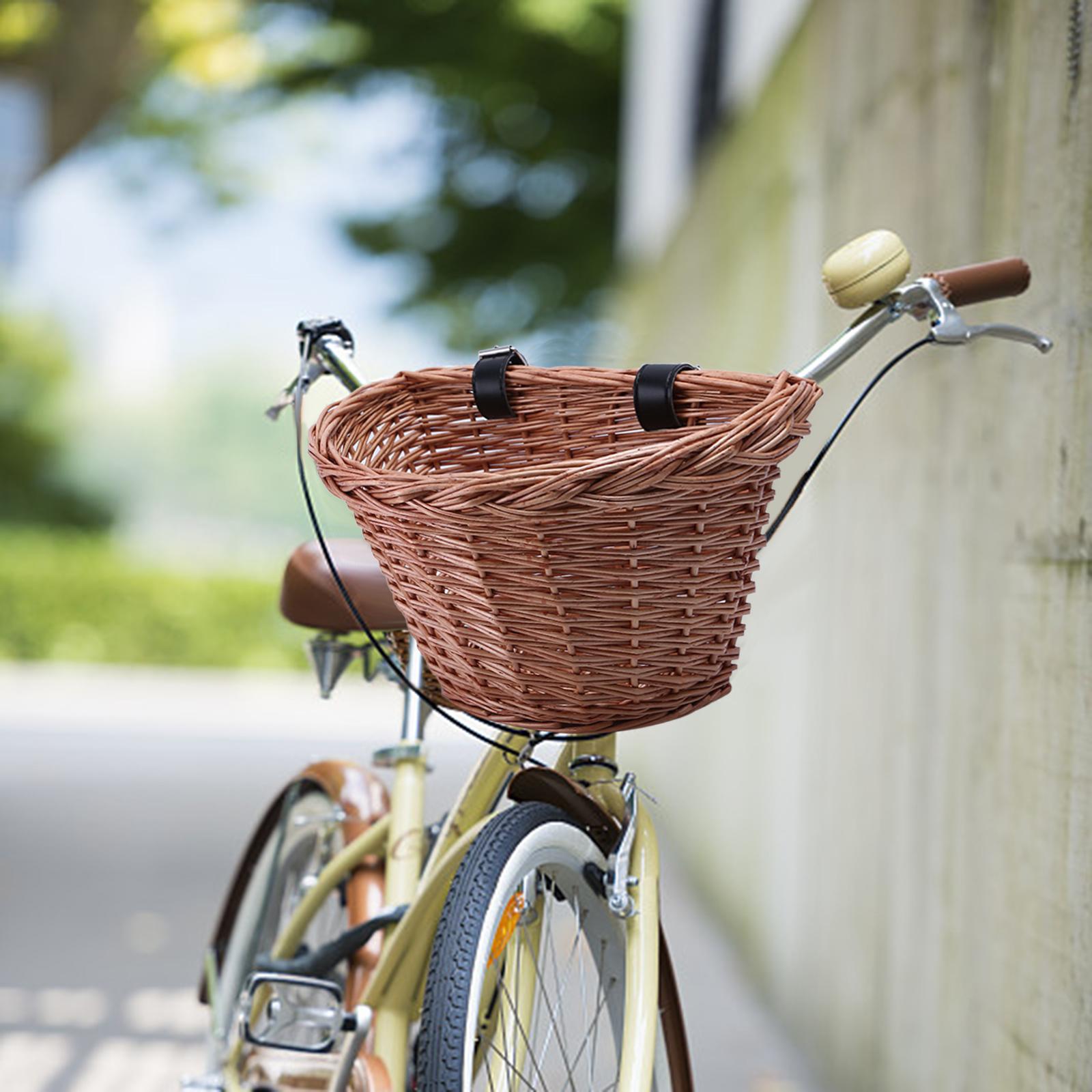 Bicycle Handlebar Basket Commuting Waterproof Bike Wicker Basket Front Cargo 30cmx23cmx22cm