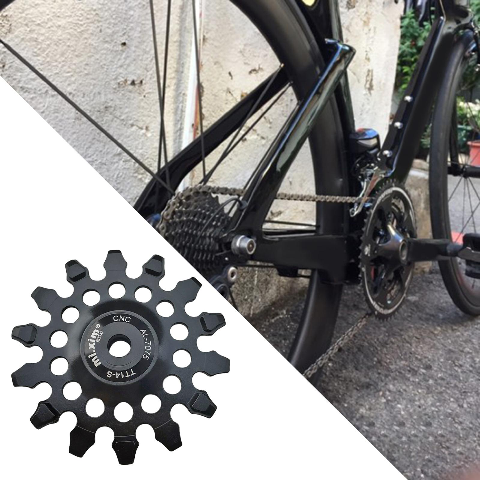 Bike Rear Derailleur Pulley Components Lightweight Easy Installation Bearing Black