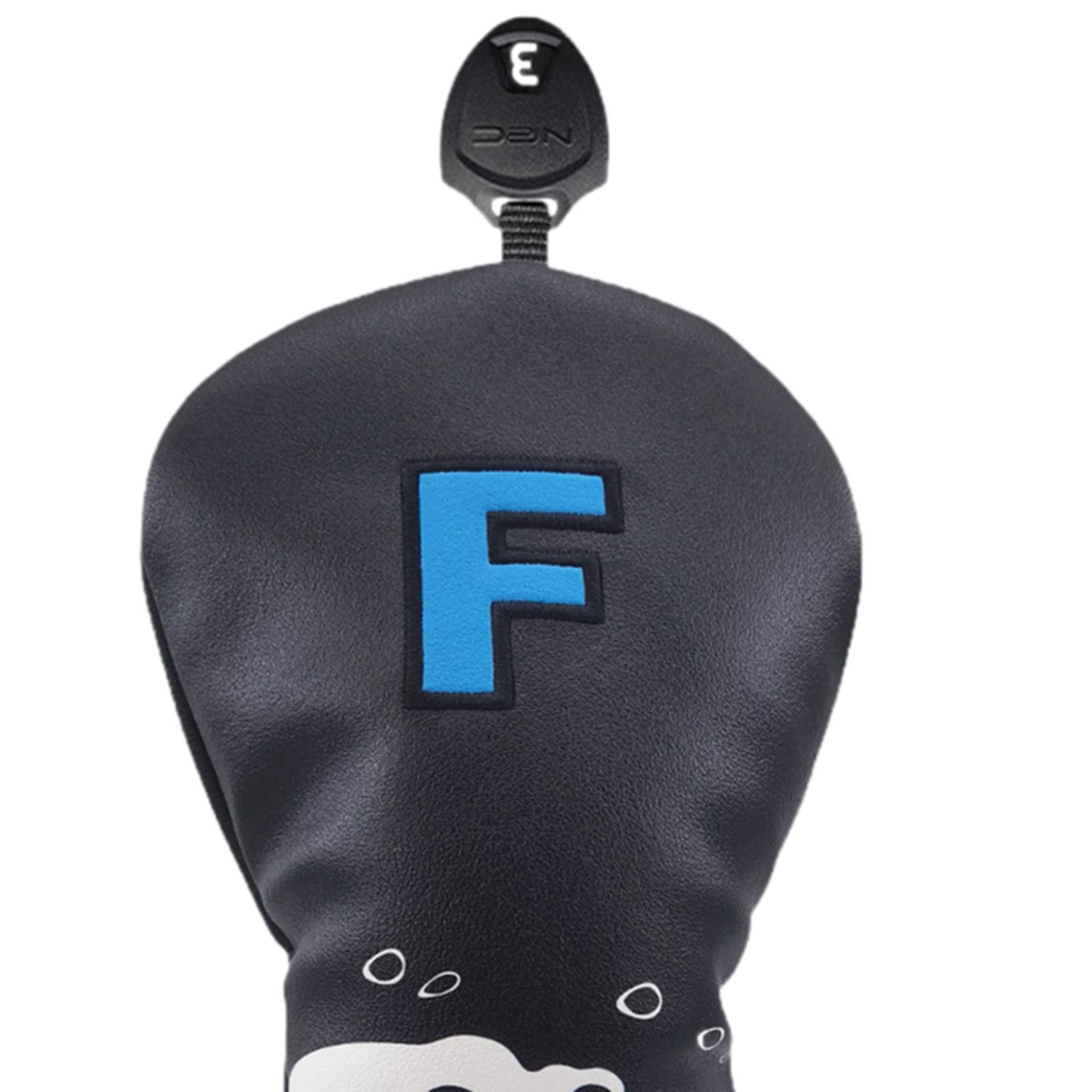 Golf Wood Headcover Wear Resistant Waterproof Scratchproof Protective Sleeve black FW