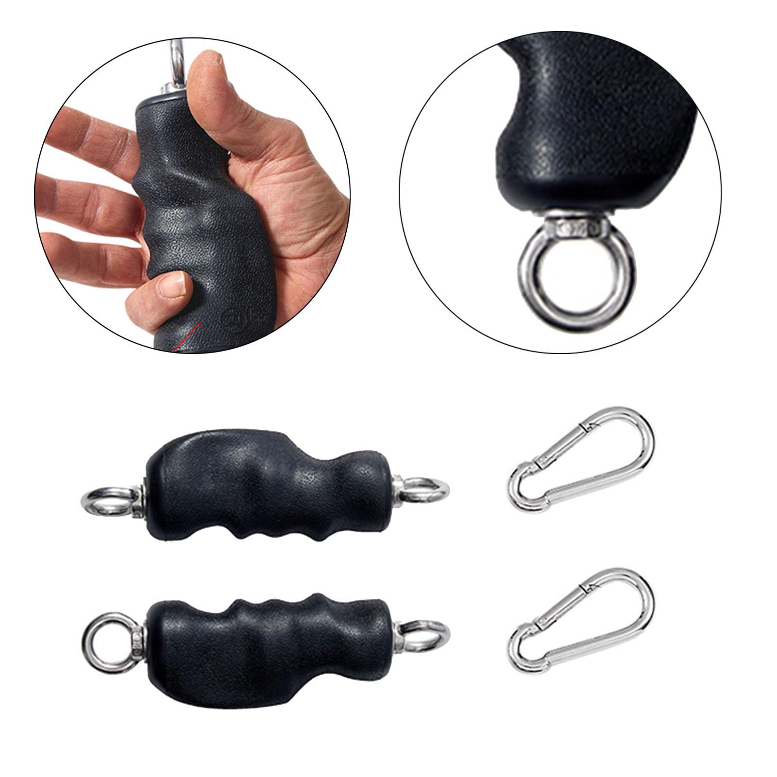 2Pcs Pull up Grips Handles Pulley System Fitness with Rings Exercise Handles