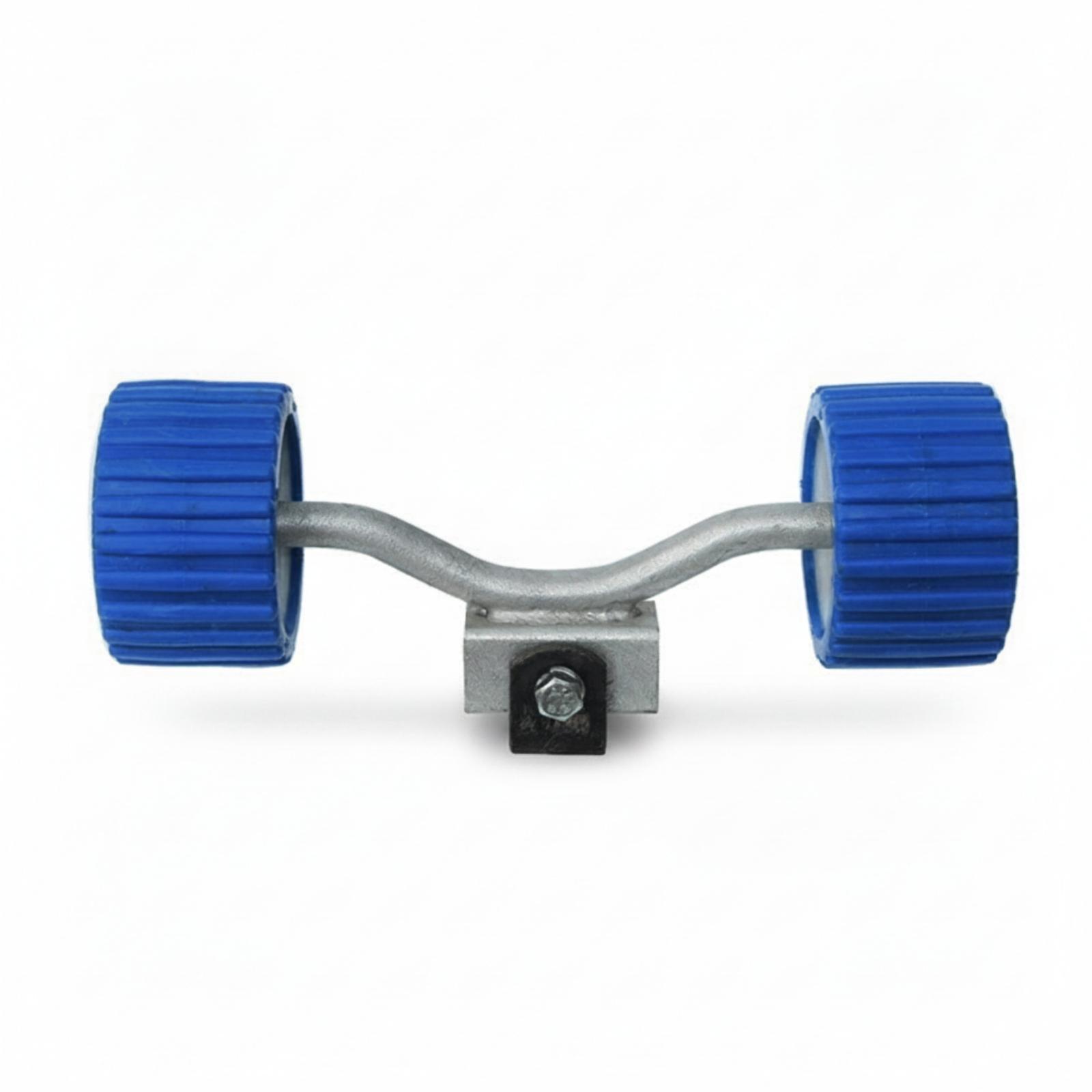 Boat Trailer Wobble Roller Ribbed Trailer Roller Assembly Double for Boaters Axle 2 Rollers a