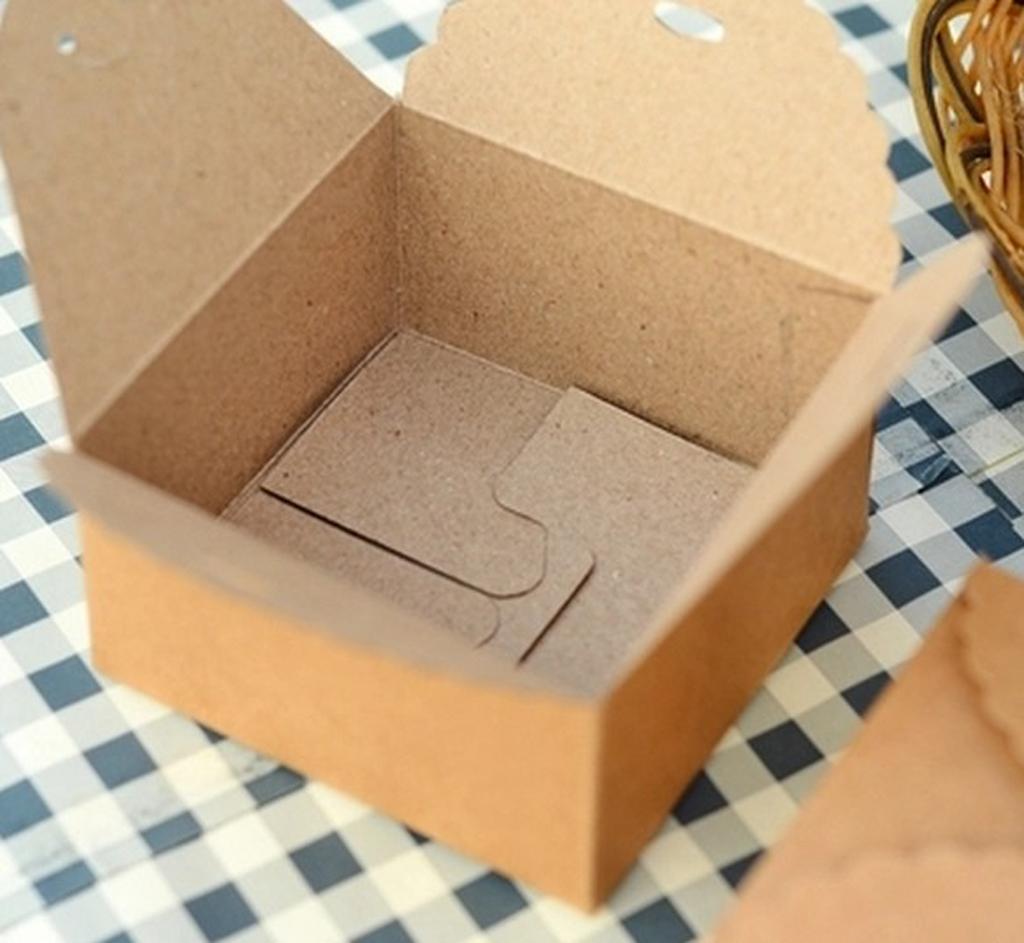 12PCS Brown Kraft Paper Gift Boxes Party Wedding Box Square for Craft DIY