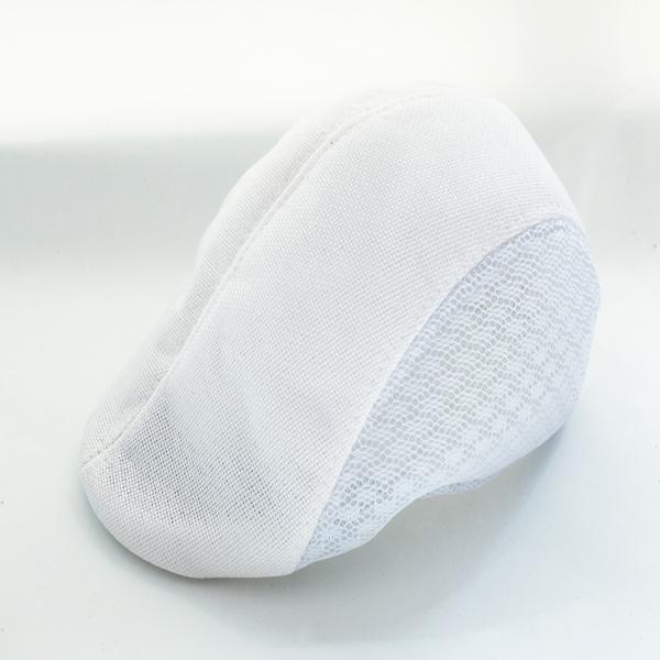 Adults Gatsby Cap Breathable Mesh Splicing  Flat Cap White