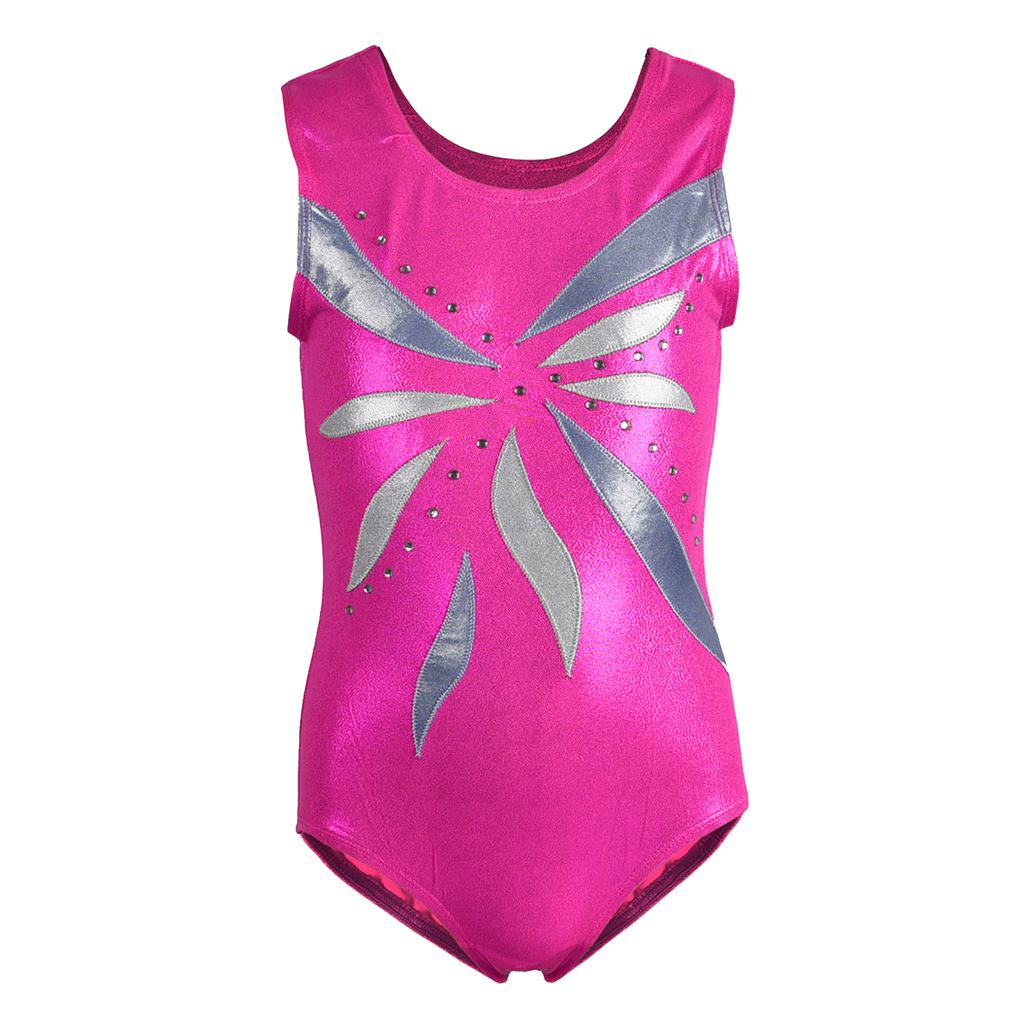 Girl's Gymnastics Leotards Sleeveless Ballet Dance Athletic Bodysuit 8(7-8Y)