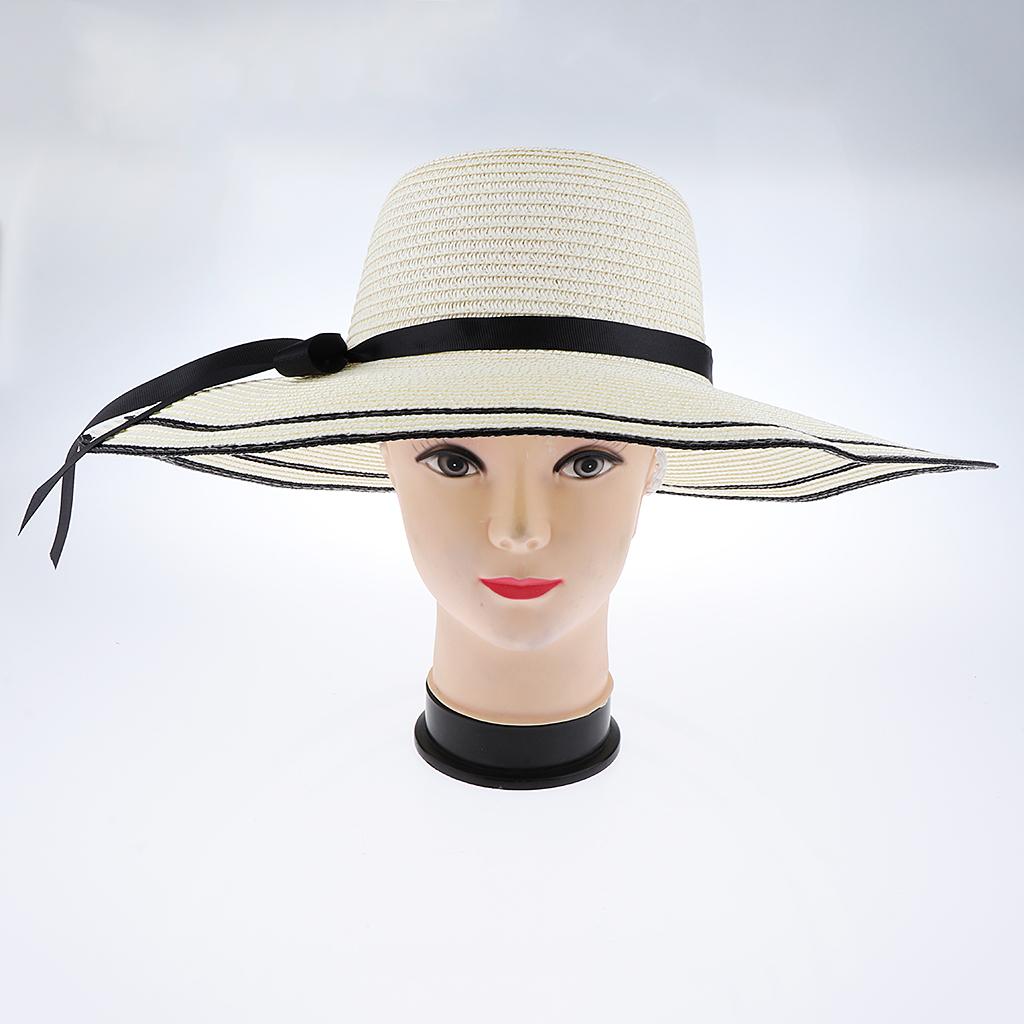 Womens Floppy Beach Hat Wide Brim Straw Hat Packable ...