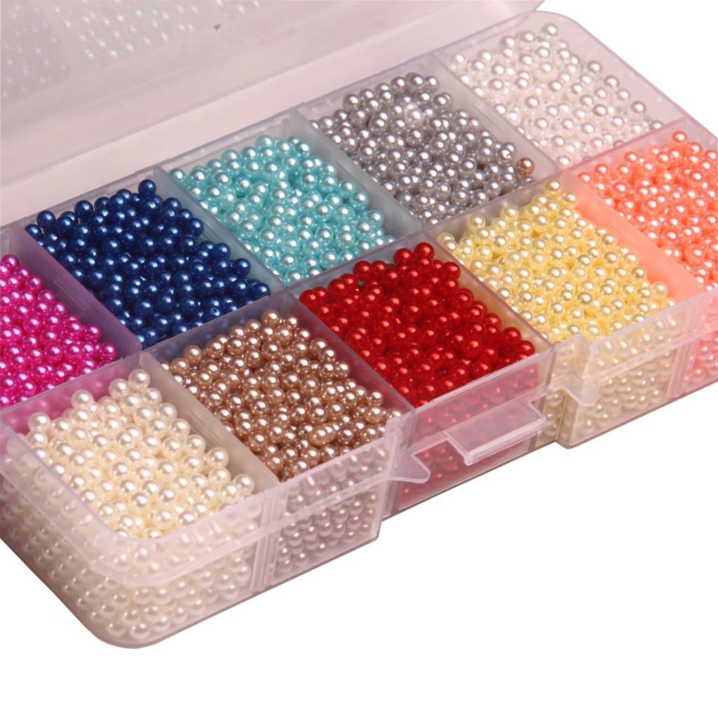 3mm 4mm 5mm 6mm Colored Faux Pearls No Hole ABS Plastic Beads DIY