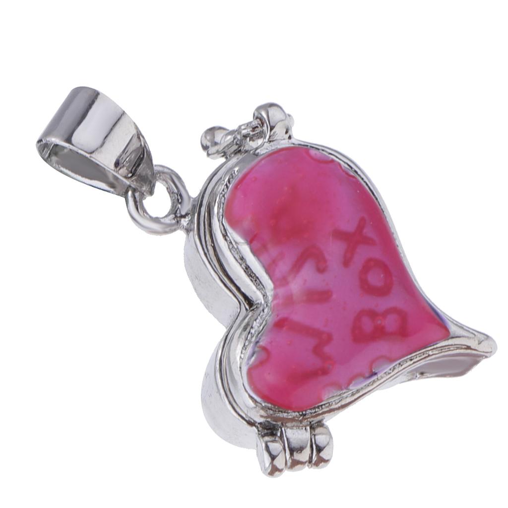 Enamel Leaning Heart Wish Box Cremation Keepsake Memorial Pendant Rose Red