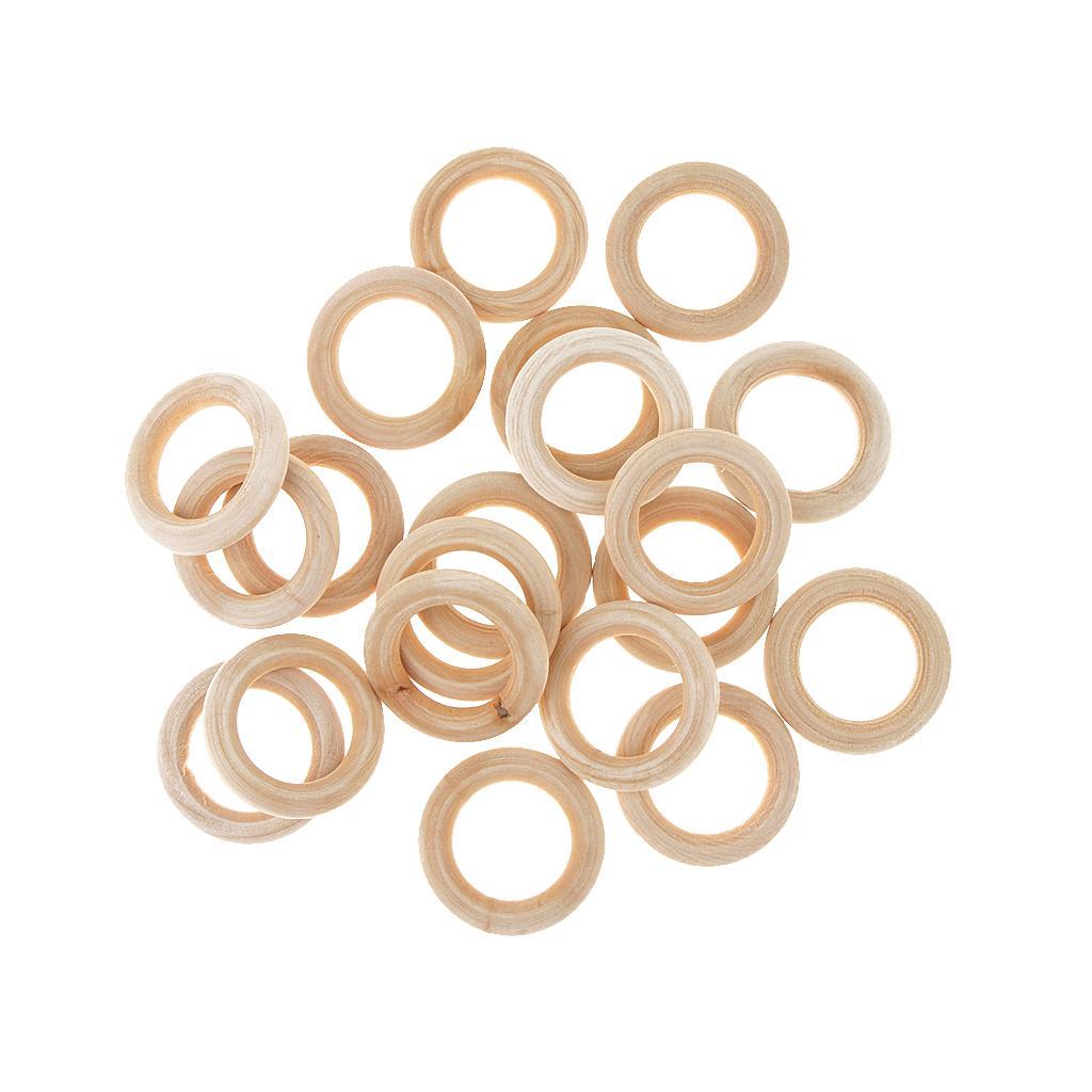 20 Stücke Holzring Natur Holzringe Schmuck DIY Schmuckherstellung - Bild 16 von 30