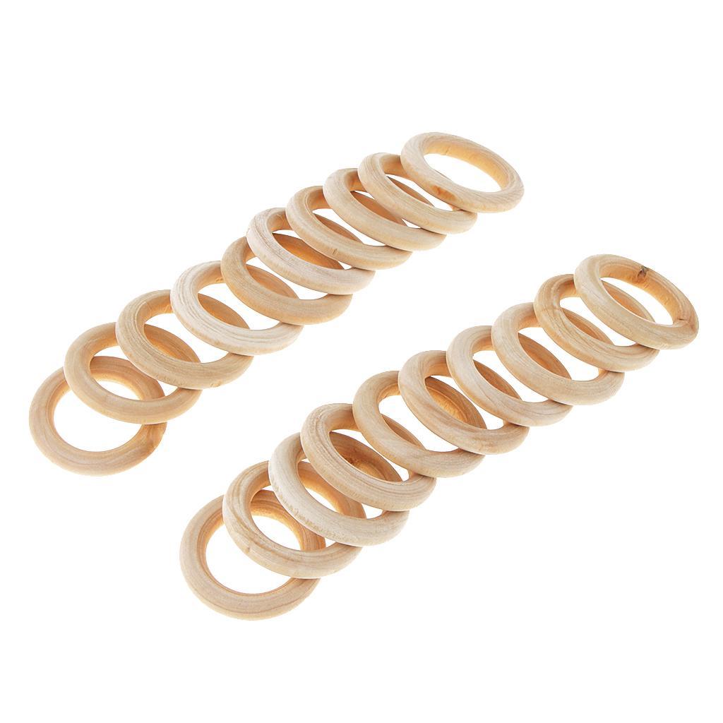20 Stücke Holzring Natur Holzringe Schmuck DIY Schmuckherstellung - Bild 17 von 30