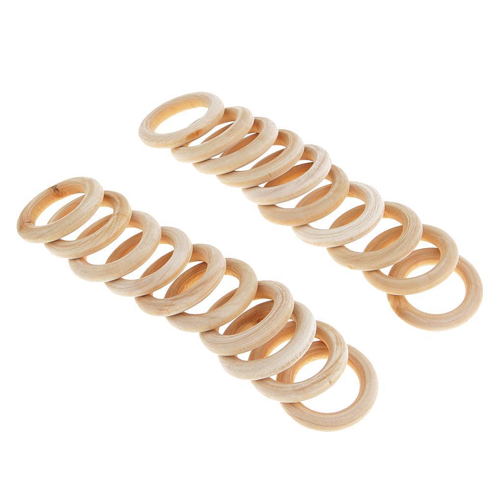20 Stücke Holzring Natur Holzringe Schmuck DIY Schmuckherstellung - Bild 18 von 30